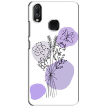 Силиконовый чехол с принтом в цветах на ViVO Y93 Lite – Фиолетовый букет