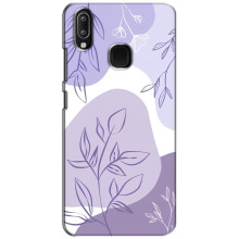 Силиконовый чехол с принтом в цветах на ViVO Y93 Lite – Фиолетовый дизайн