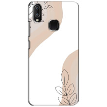 Силиконовый чехол с принтом в цветах на ViVO Y93 Lite – Нюдовый дизайн