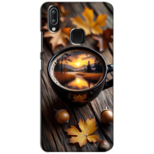 Чехол с уникальным дизайном «Осень с кофе» для ViVO Y93 Lite – Тёмный кофе