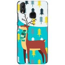 Силиконовый бампер с картинкой животных для ViVO Y93 Lite (Олень с шарфом)
