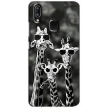 Силіконовий чохол з КАРТИНКАМИ літо для ViVO Y93 Lite (AlphaPrint) (Жирафи в окулярах)