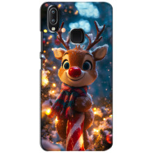 Яркий чехол для ViVO Y93 Lite с Зимними Оленятами – Олень в шарфе