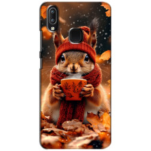 Печатный чехол «Зверята с кофе» для ViVO Y93 Lite – Белка с кофе
