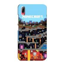 Чехол Майнкрафт на Vivo Y93 / Y93S (AlphaPrint) Minecraft (фон Minecraft)