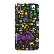 Чехол Майнкрафт на Vivo Y93 / Y93S (AlphaPrint) Minecraft (Коллаж Майнкрафт)