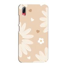 Чехол с цветочным принтом на Виво у93 / у93с – Бежевые цветы