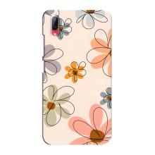 Чехол с цветочным принтом на Виво у93 / у93с – Разноцветные цветы