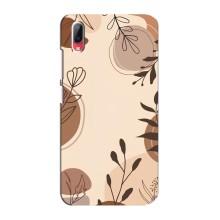 Чехол с цветочным принтом на Виво у93 / у93с – Коричневые цветы