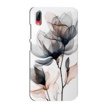 Чехол с цветочным принтом на Виво у93 / у93с – Цветы на белом