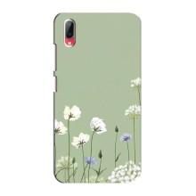 Чехол с цветочным принтом на Виво у93 / у93с – Цветы на зеленом