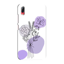 Силконовий чохол з принтом в квітах на Vivo Y93 / Y93S – Фіолетовий букет