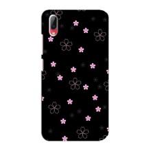 Чохол з розовим принтом для Vivo Y93 / Y93S – Рожеві квіти на чорному