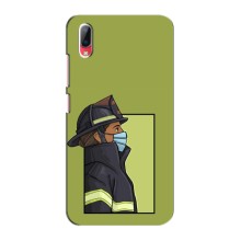 Силиконовый бампер (Работники) на Vivo Y93 / Y93S – Пожарник