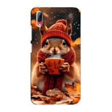Печатный чехол «Зверята с кофе» для Vivo Y93 / Y93S – Белка с кофе