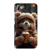 Печатный чехол «Зверята с кофе» для Vivo Y93 / Y93S – Мишка с кофе