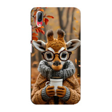 Печатный чехол «Зверята с кофе» для Vivo Y93 / Y93S – Жираф с кофе
