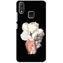 Чехлы (ART) Цветы на Vivo Y95 (VPrint) (Белые цветы)