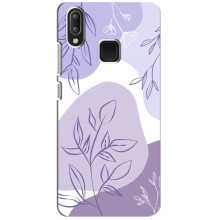 Силиконовый чехол с принтом в цветах на Vivo Y95 – Фиолетовый дизайн