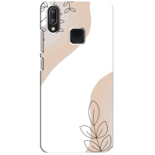 Силиконовый чехол с принтом в цветах на Vivo Y95 – Нюдовый дизайн