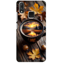 Чехол с уникальным дизайном «Осень с кофе» для Vivo Y95 – Тёмный кофе