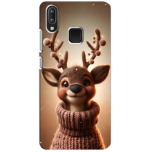 Яркий чехол для Vivo Y95 с Зимними Оленятами – Олень в свитере
