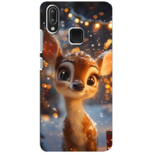 Яркий чехол для Vivo Y95 с Зимними Оленятами – Оленёнок среди гирлянд
