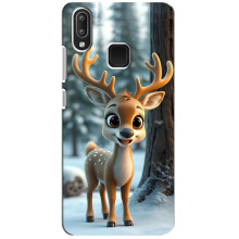Яркий чехол для Vivo Y95 с Зимними Оленятами – Оленёнок в лесу