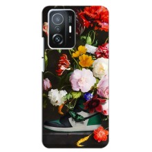 Брендновые Чехлы для Xiaomi 11T / 11T Pro - (PREMIUMPrint) (Nike цветы)