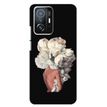 Чехлы (ART) Цветы на Xiaomi 11T / 11T Pro (VPrint) (Белые цветы)