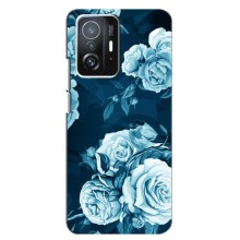 Чехлы (ART) Цветы на Xiaomi 11T / 11T Pro (VPrint) (Голубые Бутоны)