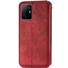 Кожаный чехол-книжка GETMAN Cubic (PU) для Xiaomi 11T / 11T Pro – Красный