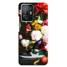 Брендновые Чехлы для Xiaomi 11T / 11T Pro - (PREMIUMPrint) (Nike цветы)