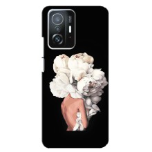 Чехлы (ART) Цветы на Xiaomi 11T / 11T Pro (VPrint) (Белые цветы)