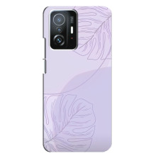 Чехол цветочный дизайн для Xiaomi 11T / 11T Pro – Монстера фиолетовая