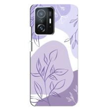 Силиконовый чехол с принтом в цветах на Xiaomi 11T / 11T Pro – Фиолетовый дизайн