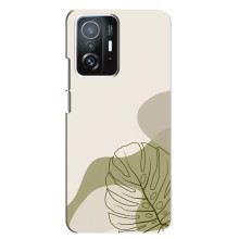 Силиконовый чехол с принтом в цветах на Xiaomi 11T / 11T Pro – Монстера зелёная