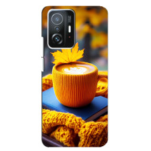 Чехол с уникальным дизайном «Осень с кофе» для Xiaomi 11T / 11T Pro – Кофе с жёлтым