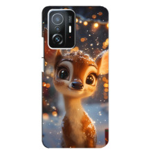 Яркий чехол для Xiaomi 11T / 11T Pro с Зимними Оленятами – Оленёнок среди гирлянд