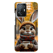Печатный чехол «Зверята с кофе» для Xiaomi 11T / 11T Pro – Зайчик с кофе