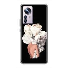Чехлы (ART) Цветы на Xiaomi 12 / 12X (VPrint) (Білі квіти)