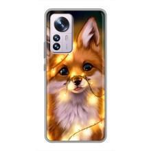 Чехлы с картинкой Лисички для Xiaomi 12 / 12X (VPrint) (Лисичка в гирляндах)