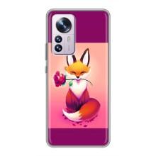 Чехлы с картинкой Лисички для Xiaomi 12 / 12X (VPrint) (Лисичка с розочкой)