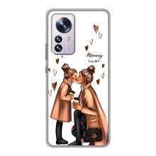 Чехол с печатью для Xiaomi 12 / 12X - (Мама с ребенком) (AlphaPrint) (Дочка и мама)