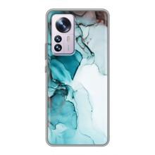 Чохол для Сяомі 12 / 12х - з принтом (Дизайнерські) (AlphaPrint) (Бірюзовий мрамор)