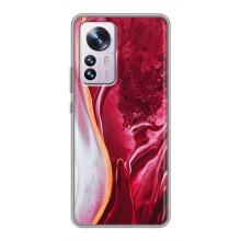 Чохол для Сяомі 12 / 12х - з принтом (Дизайнерські) (AlphaPrint) (Мрамор червоний)