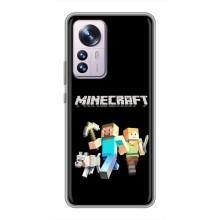 Чехол Майнкрафт на Xiaomi 12 / 12X (AlphaPrint) Minecraft (герои Minecraft)