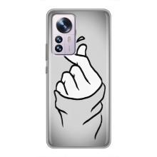 Чехол с принтом для Xiaomi 12 / 12X (AlphaPrint - Знак сердечка)