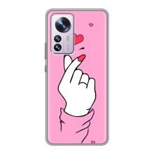 Чехол с принтом для Xiaomi 12 / 12X (AlphaPrint - Знак сердечка)