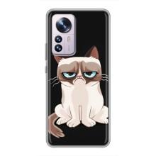 Чехол с принтом для Xiaomi 12 / 12X (AlphaPrint) Модные коты (Грустный кот)